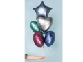 BALON SERCE SATYNOWY SREBRNY 17'' 43cm