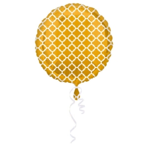 BALON ANAGRAM OKRĄGŁY ORNAMENT ZŁOTY 17'' 43cm