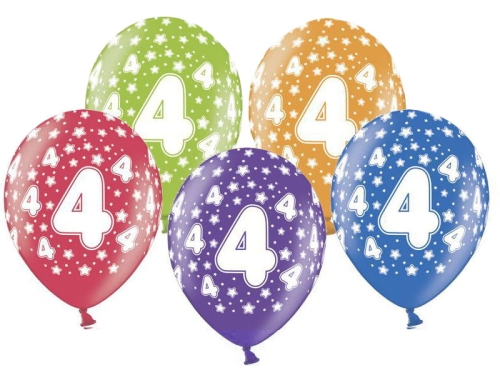 BALONY 4 BIRTHDAY MIX 30cm 5szt