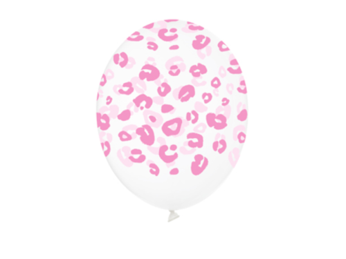 BALON PRZEZROCZYSTY ŁATKI RÓŻOWE 30cm 1szt