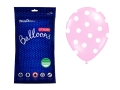 BALONY JASNORÓŻOWE KROPKI BIAŁE 30cm 50szt