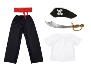 ZESTAW PIRAT BIAŁO-CZARNY 116-128 5el