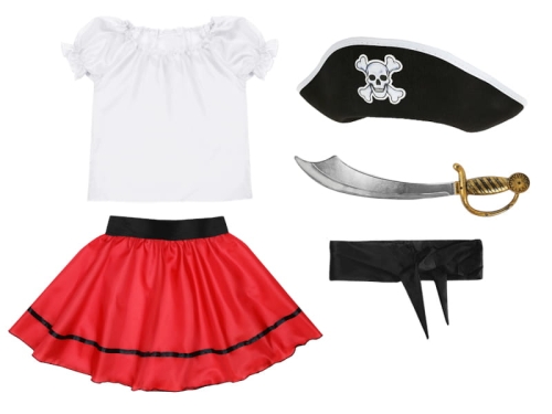 ZESTAW PIRATKA BIAŁO-CZERWONY 98-110 5el