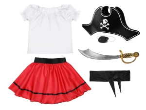 ZESTAW PIRATKA BIAŁO-CZERWONY 116-128 6el