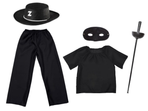 ZESTAW ZORRO CZARNY 134-140 5el