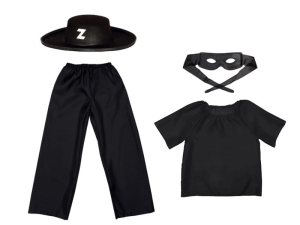 ZESTAW ZORRO CZARNY 134-140 4el
