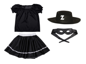 ZESTAW ZORRO CZARNY 116-128 4el