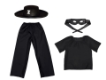ZESTAW ZORRO CZARNY 116-128 4el
