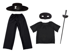 ZESTAW ZORRO CZARNY 134-140 5el
