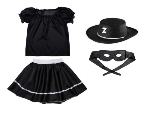 ZESTAW ZORRO CZARNY 98-110 4el