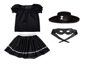 ZESTAW ZORRO CZARNY 116-128 4el