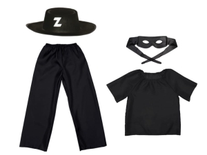 ZESTAW ZORRO CZARNY 116-128 4el