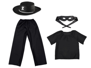 ZESTAW ZORRO CZARNY 134-140 4el