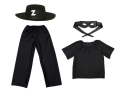ZESTAW ZORRO CZARNY 134-140 4el
