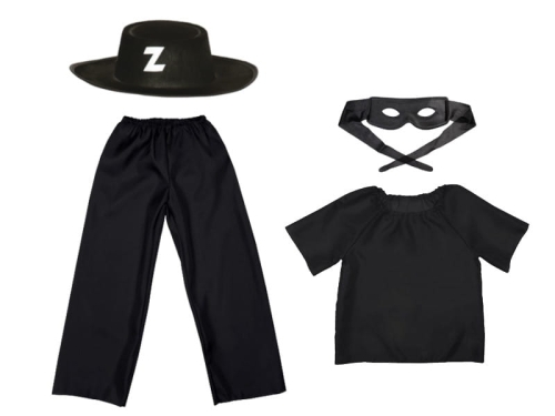 ZESTAW ZORRO CZARNY 134-140 4el