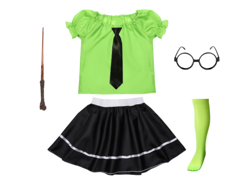 ZESTAW SLYTHERIN ZIELONO-CZARNY 116-128 6el