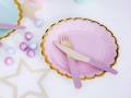 TALERZYKI PAPIEROWE ZŁOTO-RÓŻOWE 18cm 6szt
