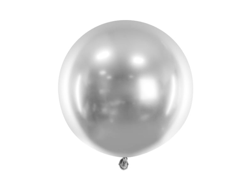 BALON SREBRNY GLOSSY GIGANT 60cm 1szt