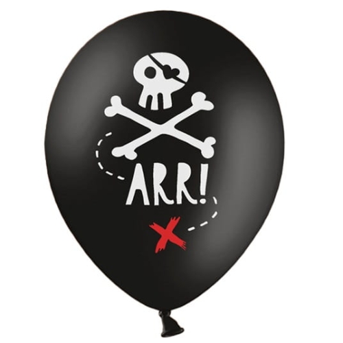 BALON CZARNY CZASZKA PIRACKA 30cm 1szt