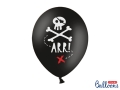 BALON CZARNY CZASZKA PIRACKA 30cm 1szt