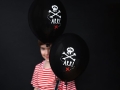 BALON CZARNY CZASZKA PIRACKA 30cm 1szt