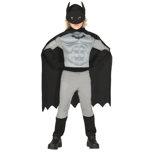 STRÓJ KOMBINEZON BATMAN MIĘŚNIE SZARY 142-148