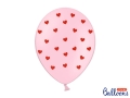 BALON RÓŻOWY SERCA CZERWONE 30cm 1szt