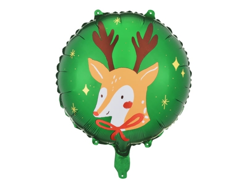 BALON RENIFER ZIELONY 18'' 45cm