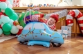 BALON STOJĄCY SAMOCHÓD Z CHOINKĄ BŁĘKITNY 42'' 107cm