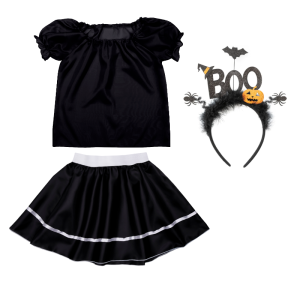 ZESTAW HALLOWEEN BOO CZARNY 98-110 3el