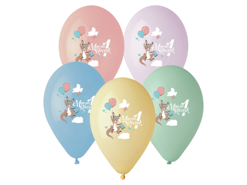 BALON KANGUREK MAM JUŻ ROCZEK MIX 33cm 1szt
