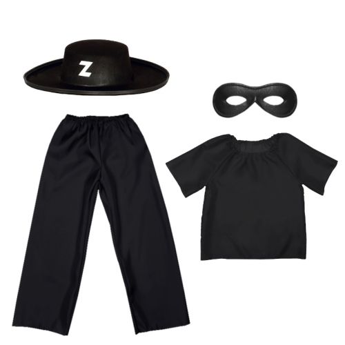 ZESTAW ZORRO CZARNY 98-110 4el
