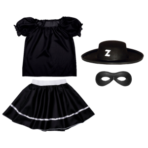 ZESTAW ZORRO CZARNY 116-128 4el