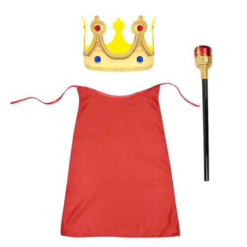 ZESTAW KRÓL CZERWONY PELERYNA 90cm 3el