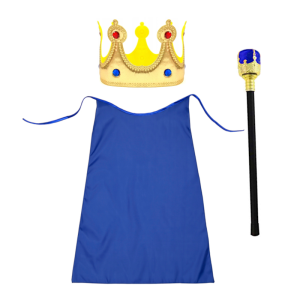ZESTAW KRÓL NIEBIESKI PELERYNA 90cm 3el