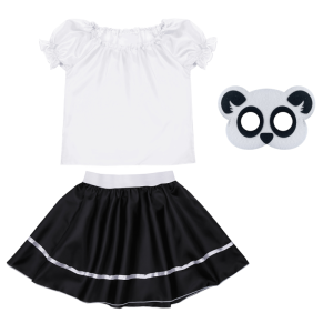 ZESTAW PANDA BIAŁO-CZARNY 116-128 3el