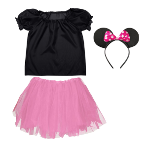 ZESTAW MYSZKA MINNIE CZARNO-RÓŻOWY 134-140 3el