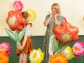 BALON KWIATEK CZERWONO-ZIELONY 38'' 96cm