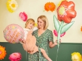 BALON KWIATEK CZERWONO-ZIELONY 38'' 96cm
