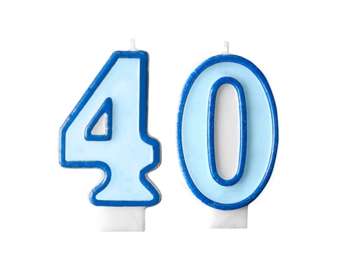 ZESTAW ŚWIECZKI 40 NIEBIESKIE 2szt