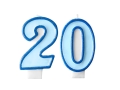 ZESTAW ŚWIECZKI 20 NIEBIESKIE 2szt