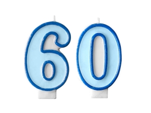 ZESTAW ŚWIECZKI 60 NIEBIESKIE 2szt