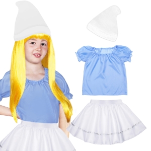 ZESTAW SMERFETKA BIAŁO-BŁĘKITNY 98-110 4el