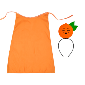 ZESTAW POMARAŃCZA POMARAŃCZOWY PELERYNA 90cm 3el