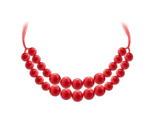 KORALE PLASTIKOWE CZERWONE