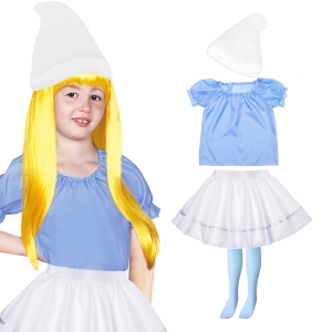 ZESTAW SMERFETKA BIAŁO-BŁĘKITNY 134-140 5el