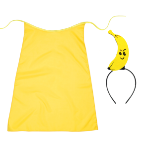 ZESTAW BANAN ŻÓŁTY PELERYNA 55cm 3el