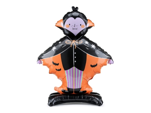 BALON STOJĄCY WAMPIR DRACULA CZARNO-POMARAŃCZOWY 32'' 81cm