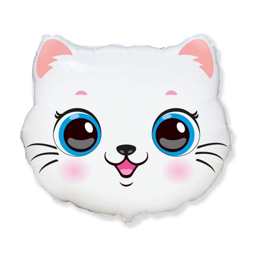 BALON KOTEK GŁOWA BIAŁY 22'' 55cm