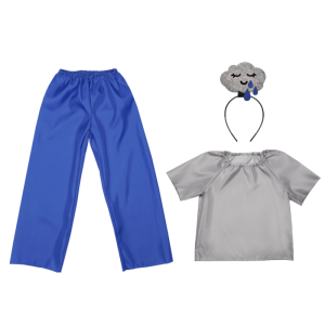 ZESTAW DESZCZ SZARO-NIEBIESKI 116-128 4el